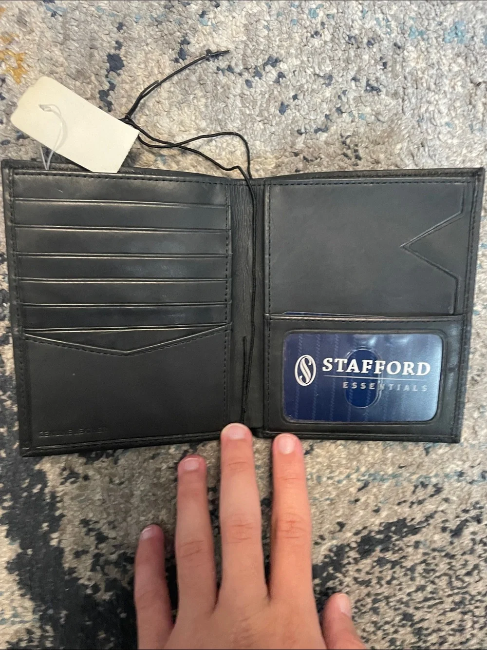 Men's Black Leather Zip Wallet Travel Pouch - Minimal Carry